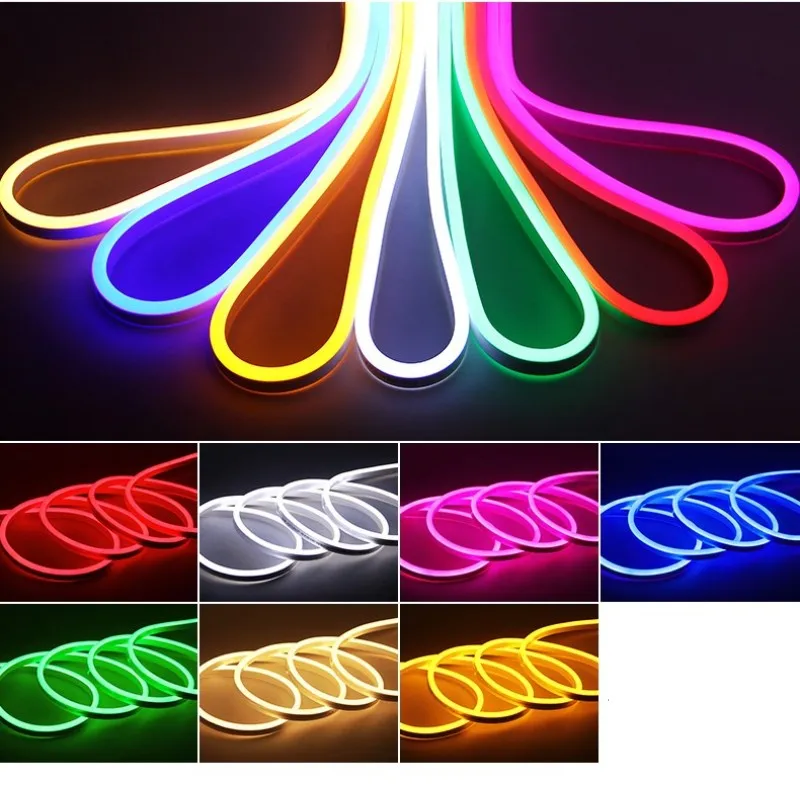 220V Neon LED Strip EU/US Plug 120LEDs/m 2835 Flexible Neon Rope Light IP67 Waterproof Outdoor Lamp for Garden Holiday Decor