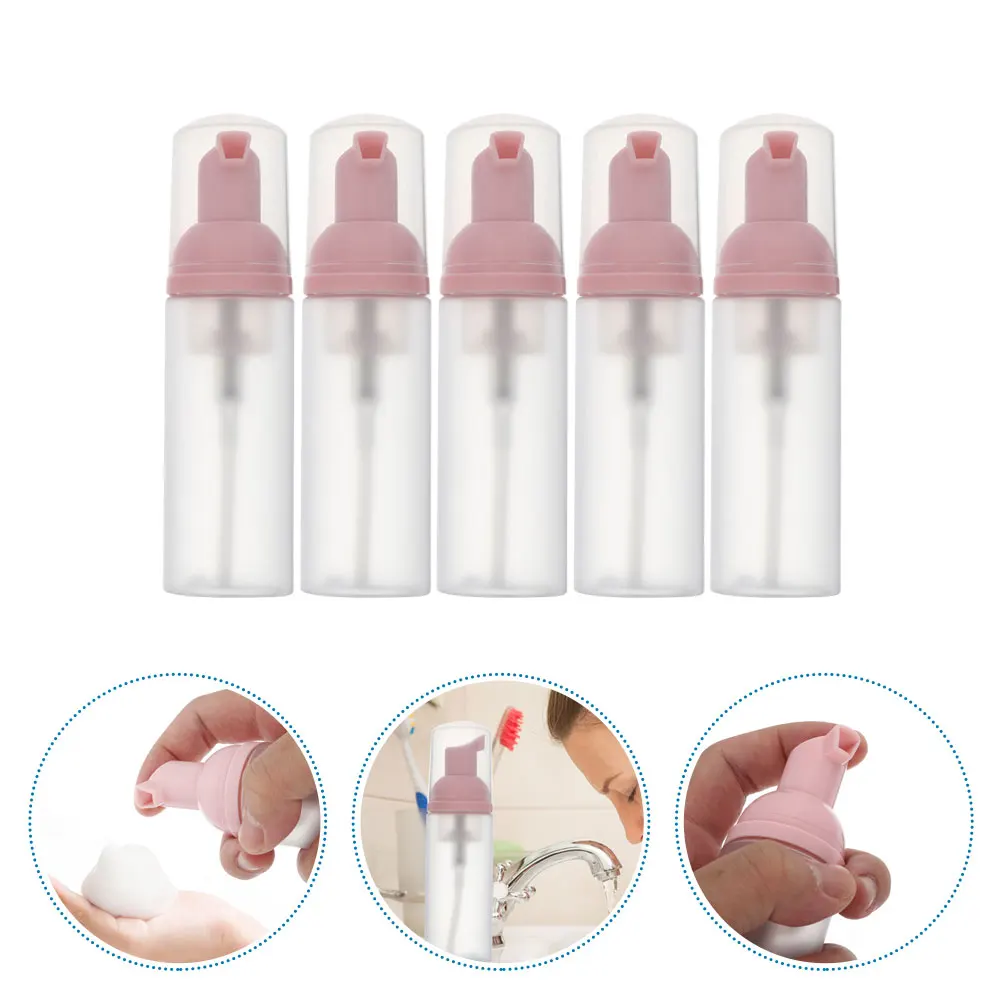 

5pcs Foam Bottle Travel Shampoo Small Plastic Sub Foaming Bottles Containers Durable Reusable Portable Refillable