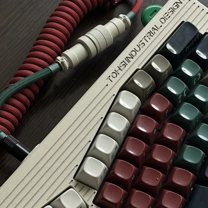 Спиральный кабель TypeC, механическая клавиатура, индивидуальная Ретро цветная схема, спиральный кабель, авиационный кабель, соединительная клавиатура, подарки ремесленников