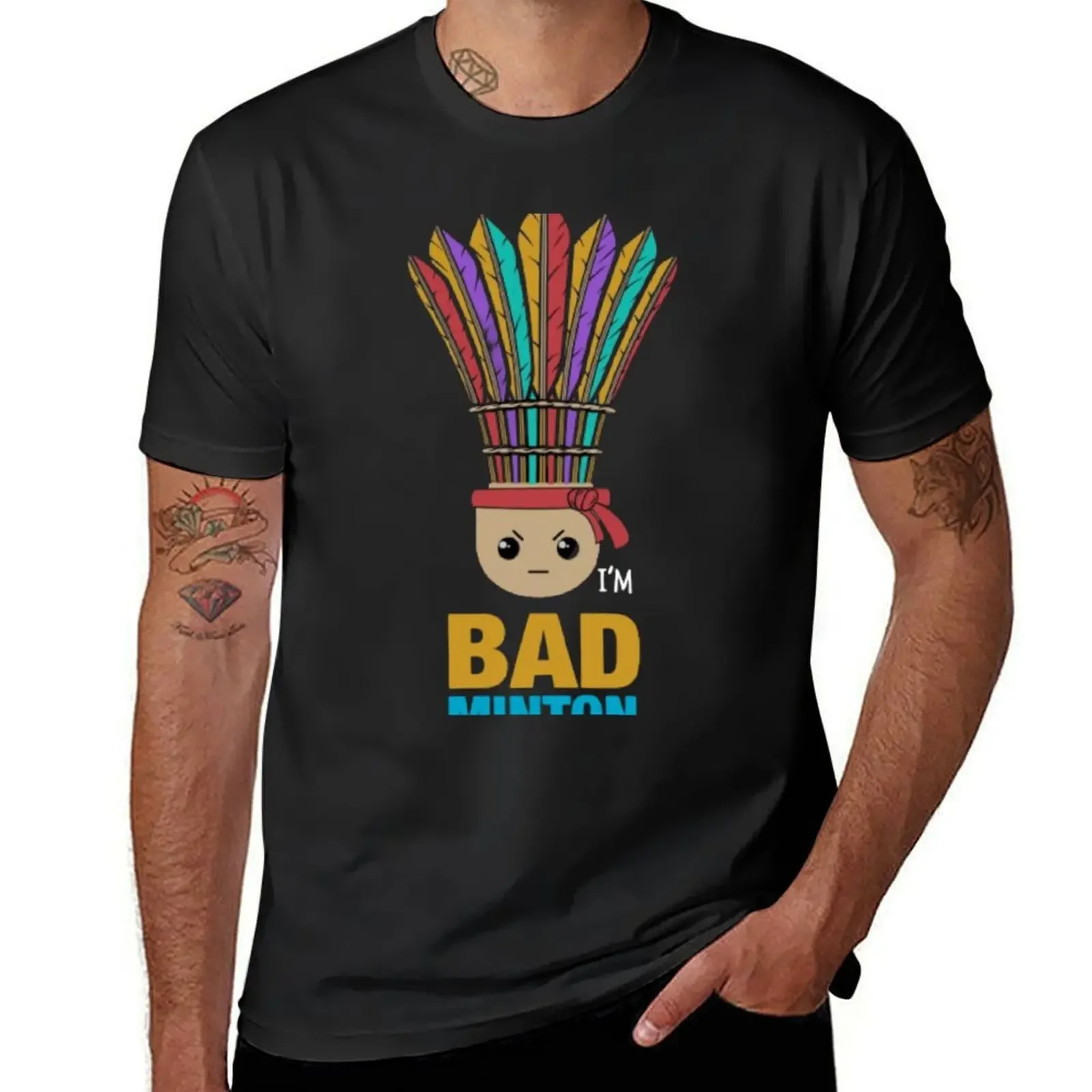 Badminton Funny T-Shirt sweat cotton graphic tees quick drying animal prinfor boys tshirts for men