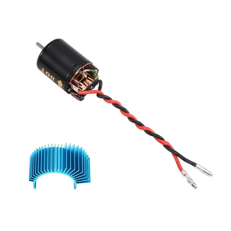 B78B-Heat Sink Included 540 Brushed Motor Waterproof For 1/10 RC Car Crawler Axial SCX10 AXI03007 TRX4 Traxxas Redcat Gen8 80T