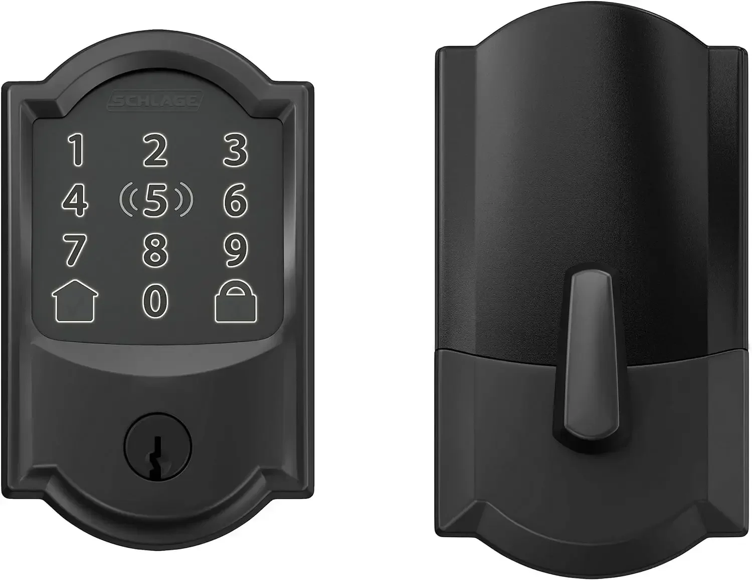 USA BE499WB CAM 622 Encode Plus WiFi Deadbolt Smart Lock, Keyless Entry Touchscreen Door Lock with Camelot Trim, Matte Black