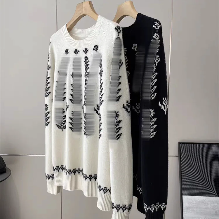 

Loose Knitted Sweater Fair Isle Pattern Oversize Knitwear Winter New Arrival Women's Pullover Fashionable Old P Wood ...