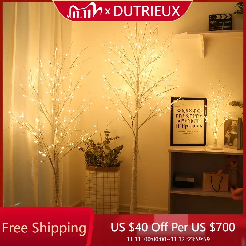 

LED Luminous Tree Firefly Light Room Forest Decoration Unique Trendy Luxury Nordic Arrangement Birch Tree Christmas Tree Light