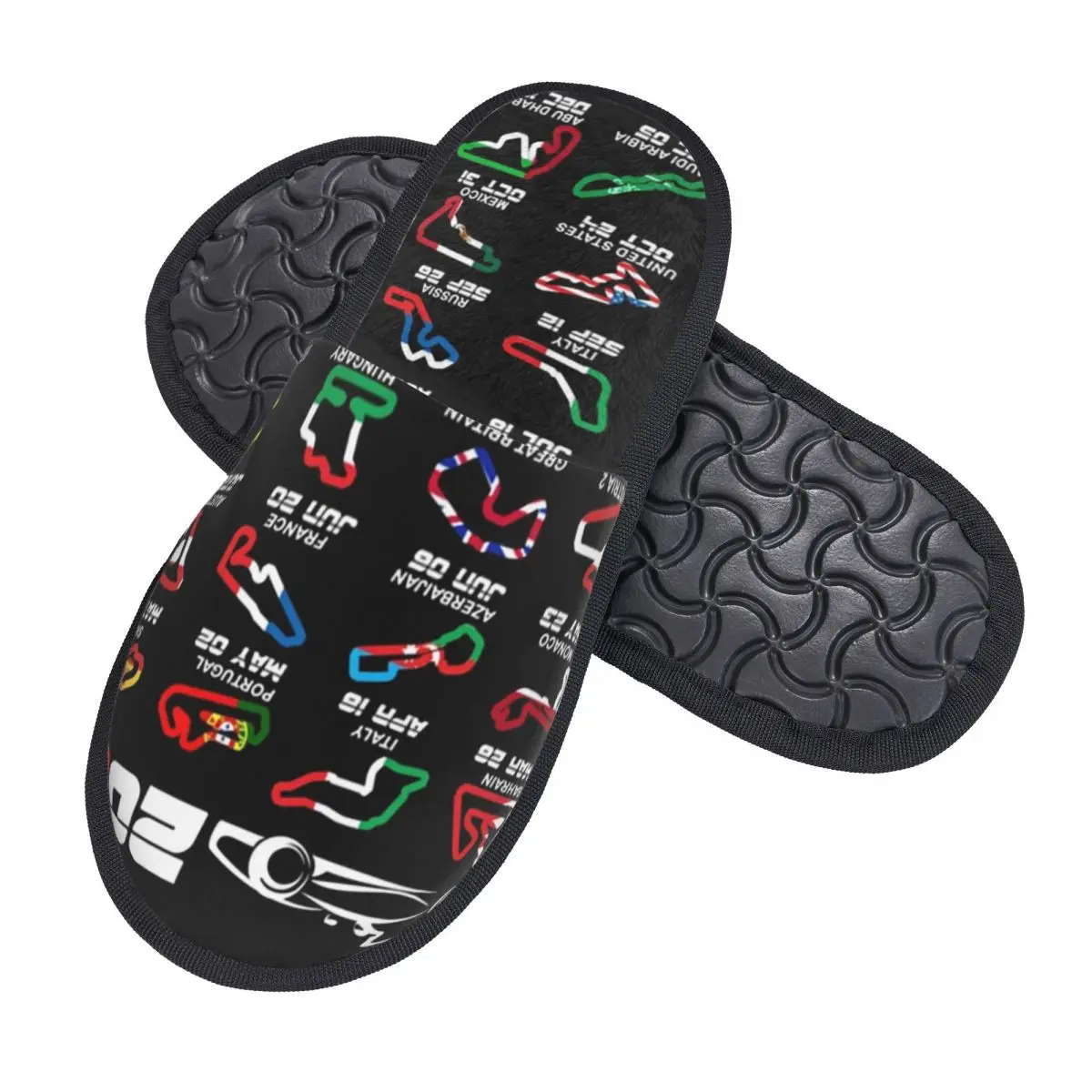 Charles Colorful Circuits Formula Car Racing Leclercs Comfy Scuff With Memory Foam Slippers Women Spa House Shoes