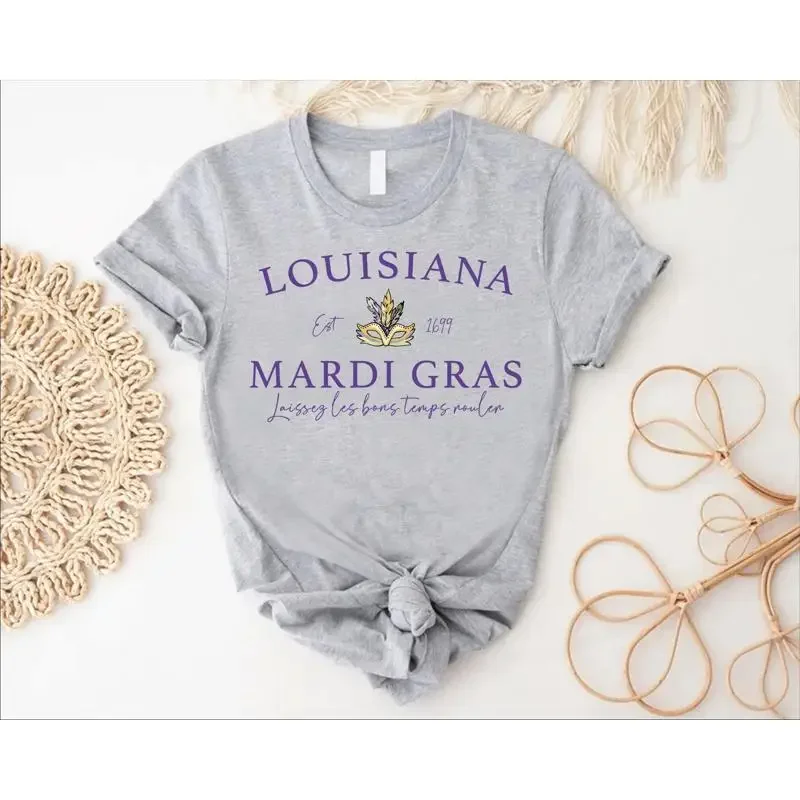 Louisiana Mardi Gras T Shirt Laissez Les Bon Temps Rouler Carnival Fat Tuesday