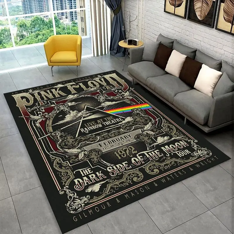 Music Pink F-Floyd Rock Band Non-Slip Area Rug for Living Room,Bedroom,Playroom,Soft Carpet Floor Mat Home Decor Rug Kids Room