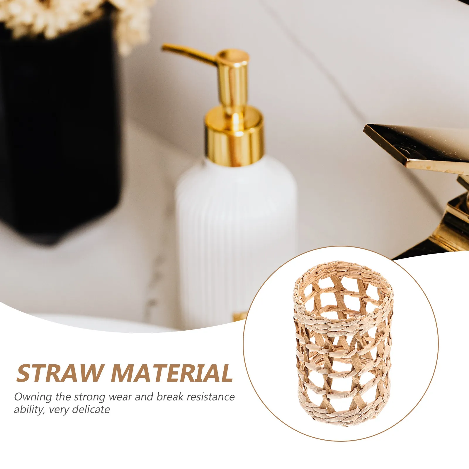 2Pcs Woven Glass Cup Sleeve Straw Design Heat Insulating Non-Slip Protective Cover for Drinking Cups Vases Home Decor