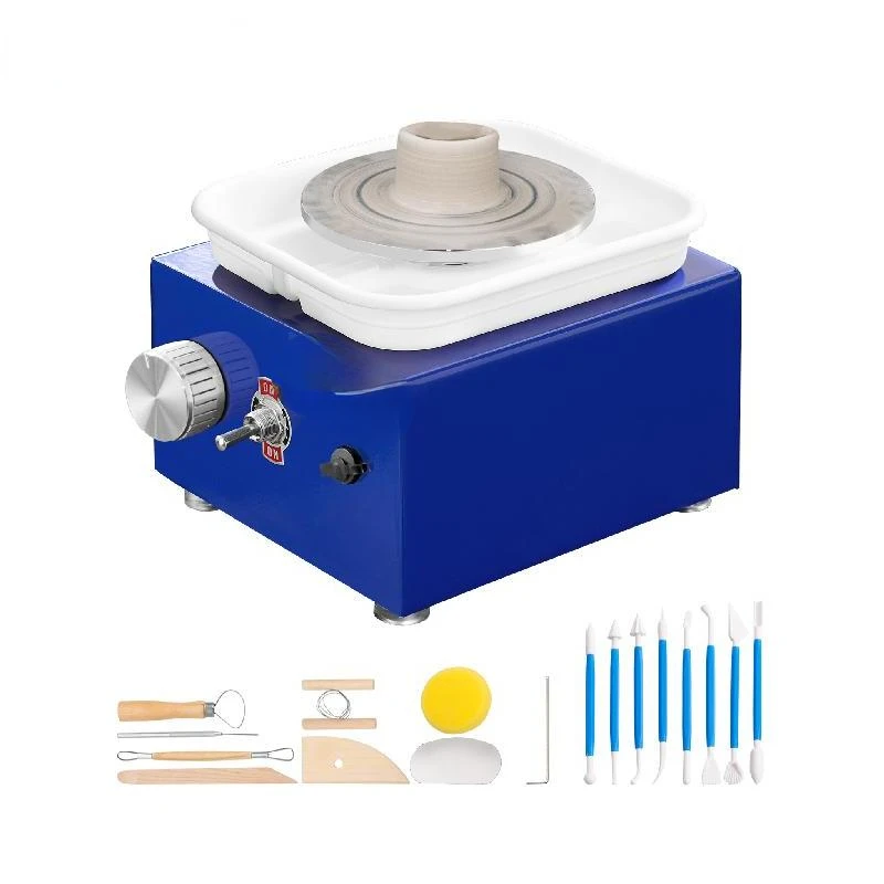 VEVOR 2.6in / 3.9in Mini Pottery Wheel 2 Turntables Ceramic Wheel Forming Machine Adjustable 0-300RPM Speed ABS Detachable Basin