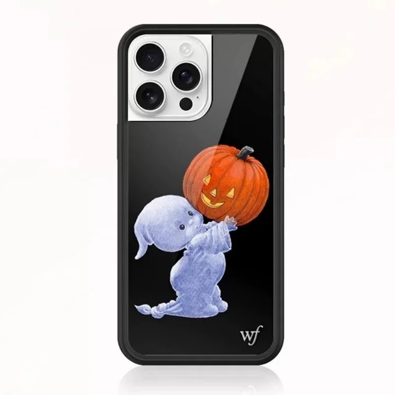 Funda de teléfono Wildflower Ins Little Ghost para iPhone 17 12 13 14 15 16Pro Max Plus Halloween Little Ghost jack-o-linterna ﻿ ﻿ ﻿ ﻿ ﻿