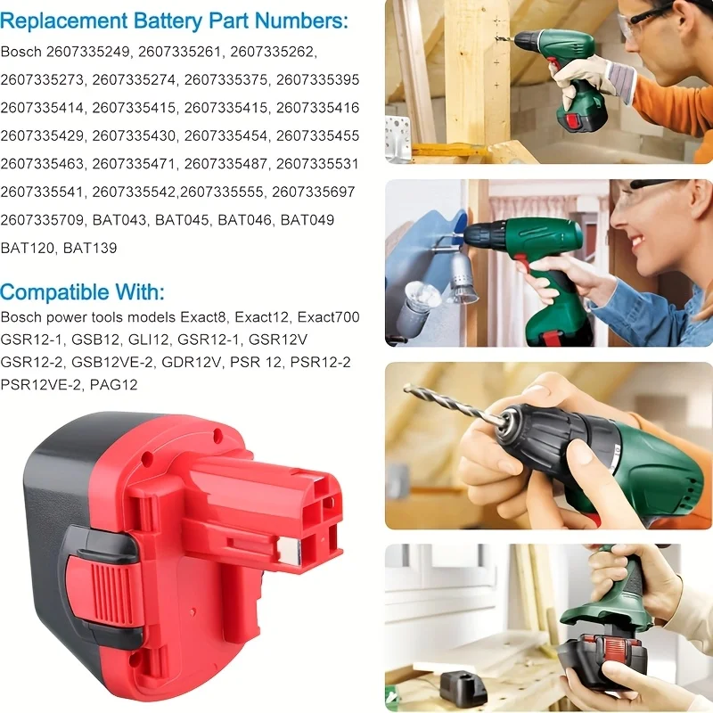 2 упаковки, 14,4 В, 4000 мАч, Ni-MH, замена для Bosch BAT038 BAT040 BAT041 BAT140 BAT159 2607335533 2607335275 2607335685 13614 AHS P