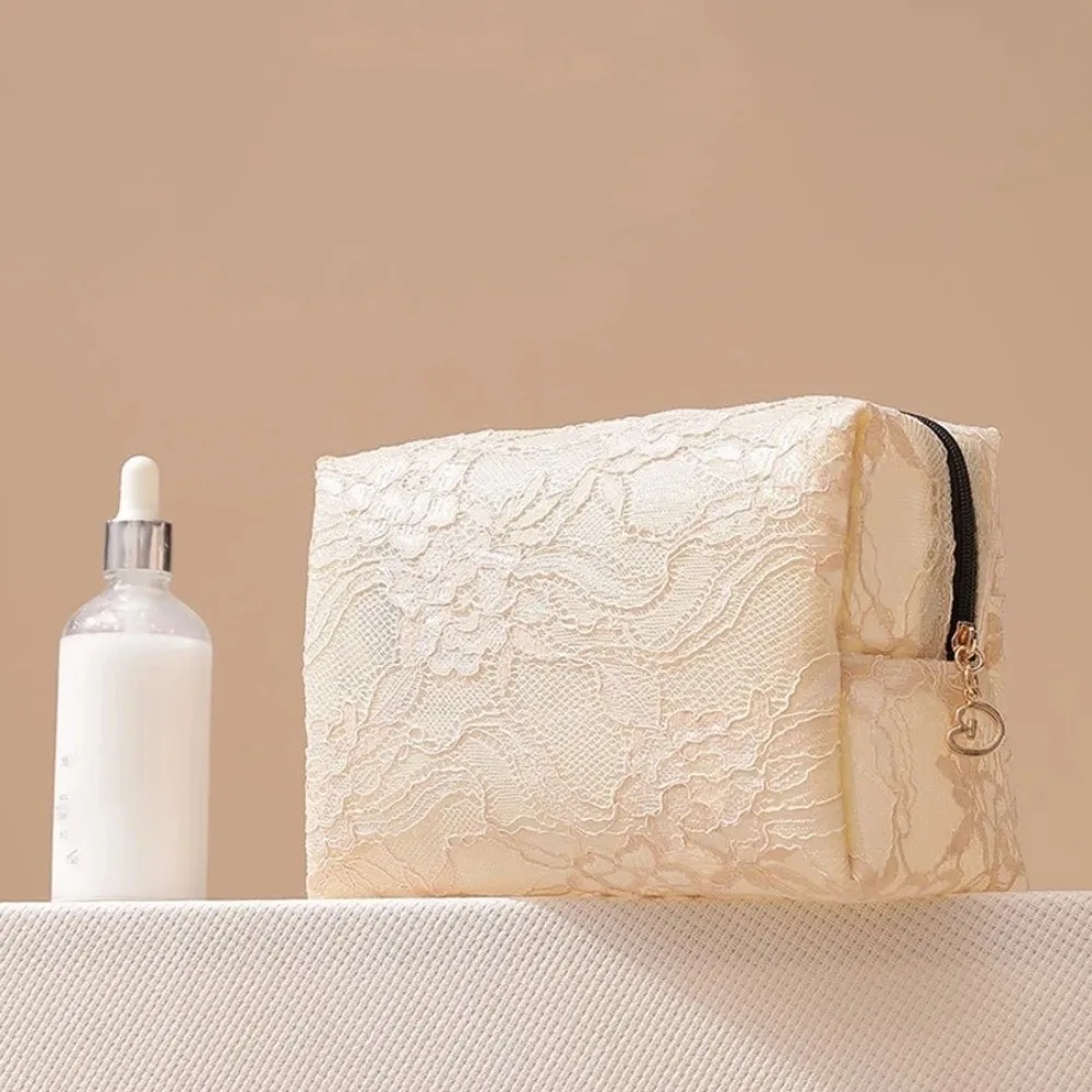 2026 الأزهار الدانتيل حقيبة مستحضرات تجميل شبكة مقاوم للماء حقيبة مستحضرات التجميل سعة كبيرة زهرة مطبوعة السفر حقيبة التخزين التخزين المنظم