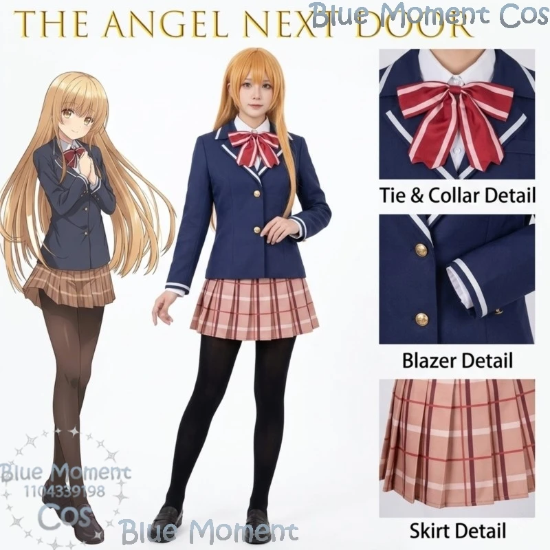 ensemble-de-cosplay-uniforme-scolaire-shiina-mahiru-de-l'anime-the-angel-next-door-spoils-me-rotten-avec-manches-bouffantes-nœuds-et-jupe-superposee