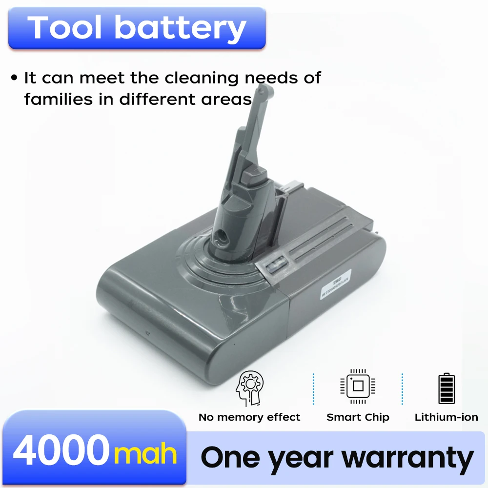 

SD-Dyson vacuum cleaner V8 battery - 21700-4000MAH replacement battery for Dyson V8 cordless vacuum cleaner, handheld battery