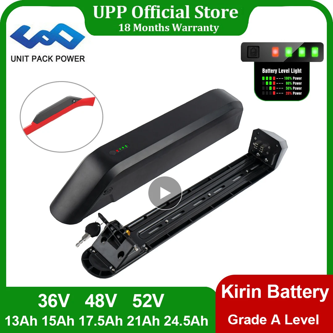 

Reention Kirin eBike Battery 36V 48V 52V 24.5Ah 17.5Ah 13Ah Bicycle Batteria With 18650 Sanyo Cell for 1000W 750W 350W Motor