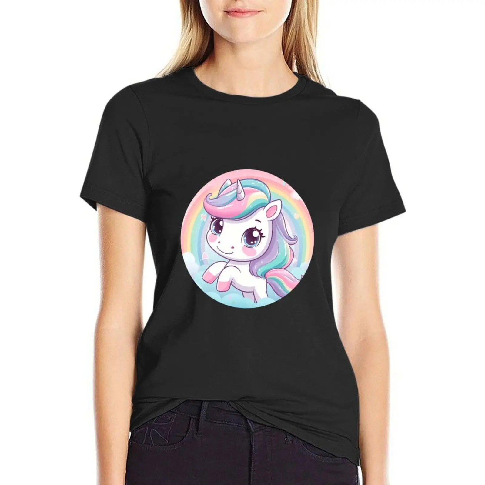 Cute Unicorn T-Shirt tees funny tops Women t-shirts