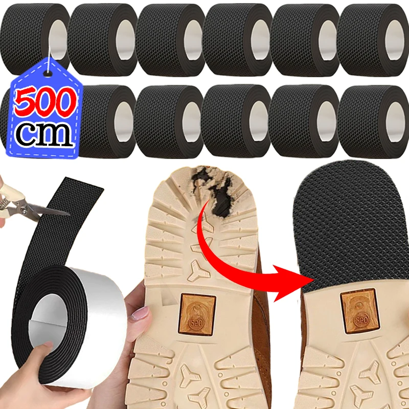 100/500CM Elastic Sole Anti Slip Sticker Self-adhesive Portable Patch Sneakers Bottom Wear Resistant Stickers Protective Paster