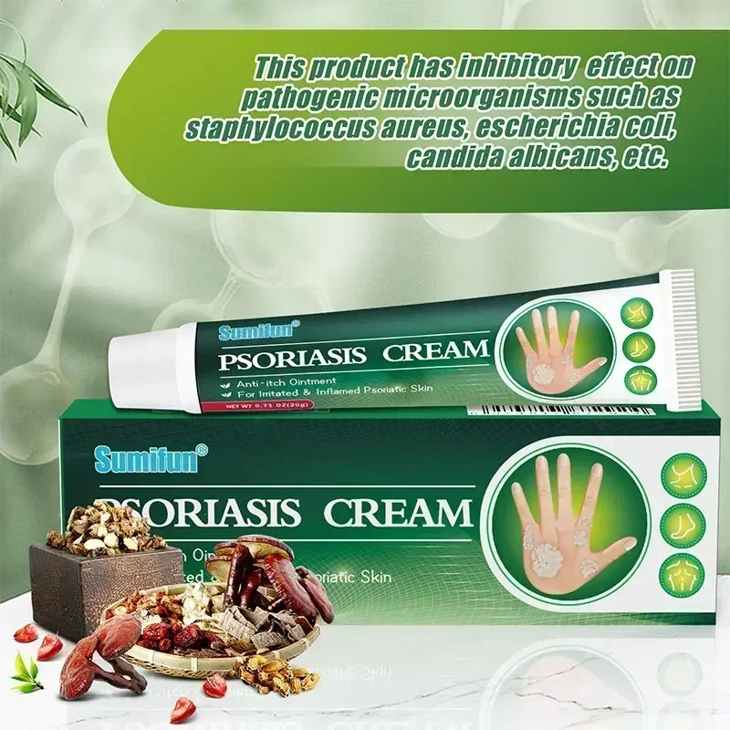 Herbal Psoriasis Treatment Cream Antibacterial Anti-itch Dermatiti Eczema Urticaria Alergy Skin Ointment Beauty Health Body Care