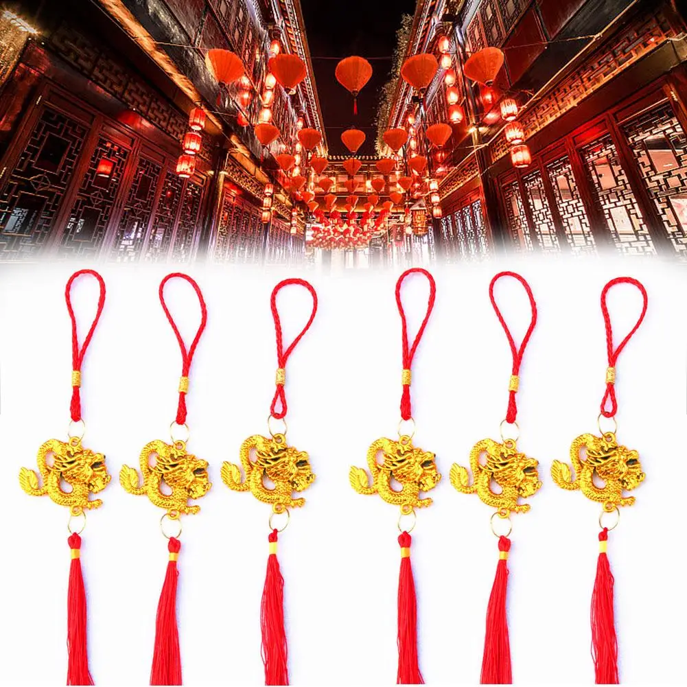 1 pz cinese capodanno nappa drago ciondolo decorazioni ornamenti ciondolo nuova primavera tradizionale 2024 appeso Decor anno Fes S8t0