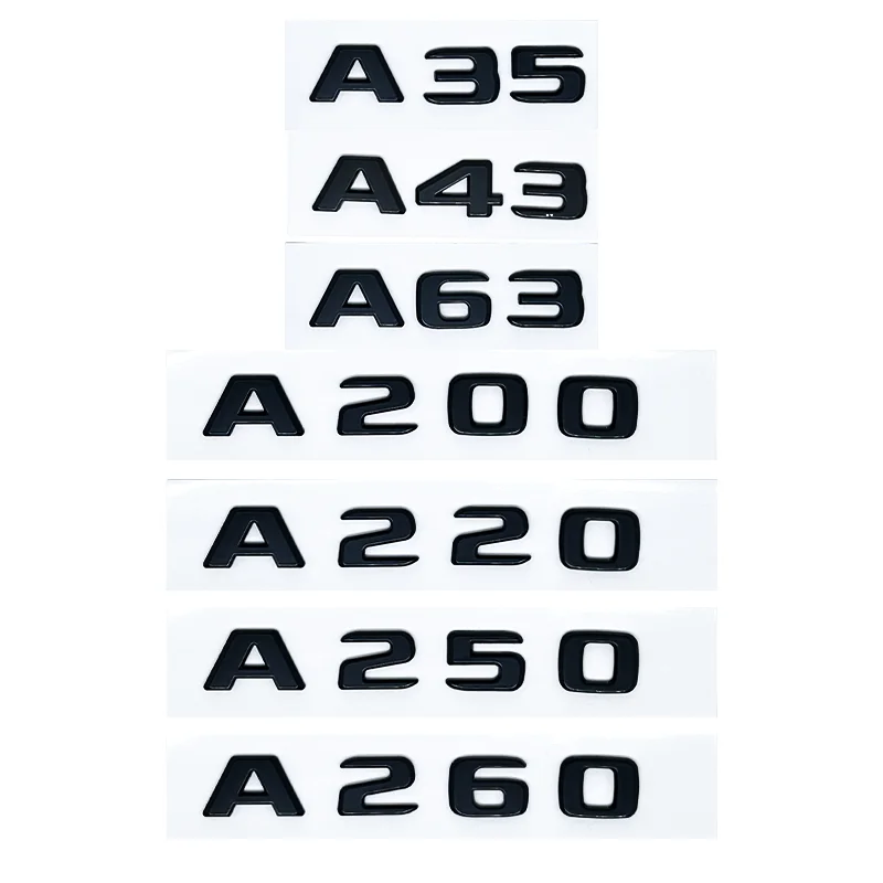 3D Letters A180 A200 A220 A250 A260 A180d A220d 4Matic ABS Emblem for Mercedes Benz A W176 W177 Car Trunk Rear Logo Sticker