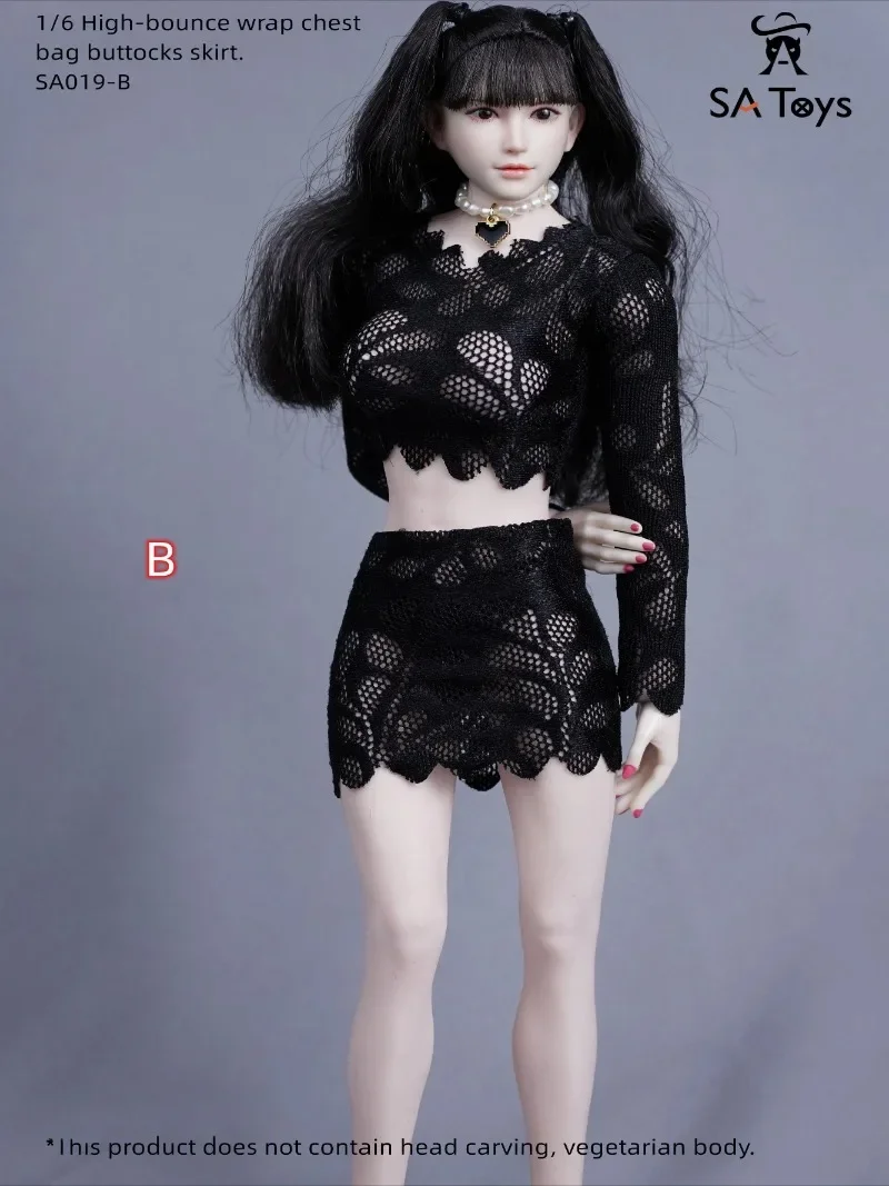 1/6 weibliche Sexy Spitze Hüfte Rock Anzug Hohl Lange Ärmel W/Kurzen Rock Kleidung Modell für 12 "Figur körper Puppe Zubehör Spielzeug