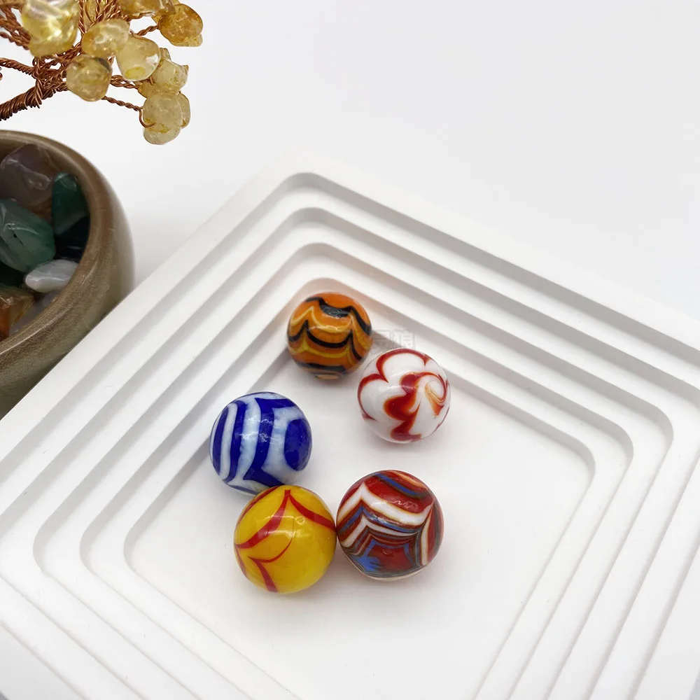 G1-4 16mm Marbles Crystal Glass Ball Marbles 2025 New Year Gifts Parent-child Games Crafts Collection Ornaments
