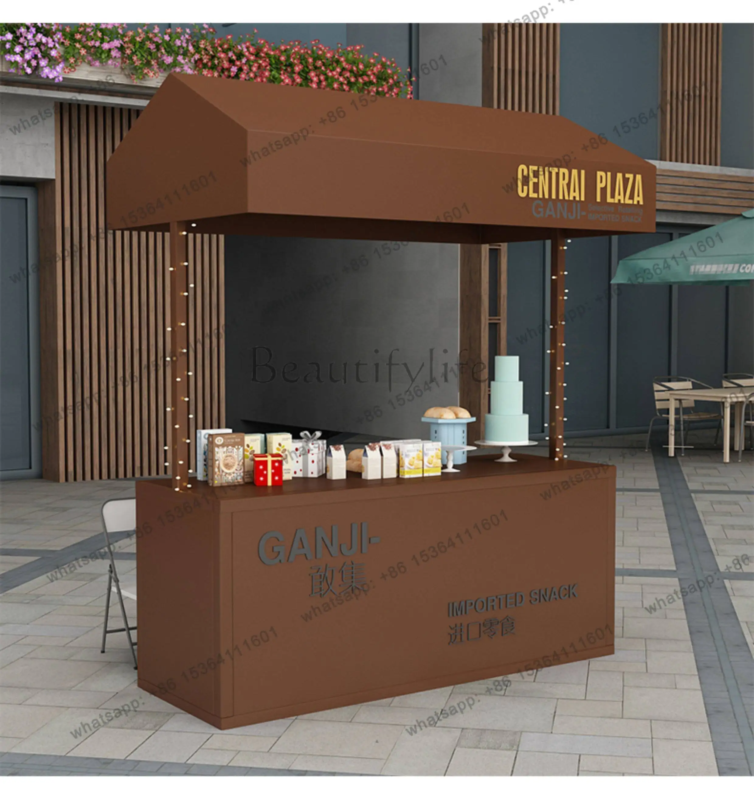 Night market mobile stall trolley Internet celebrity coffee sale mobile iron dining car