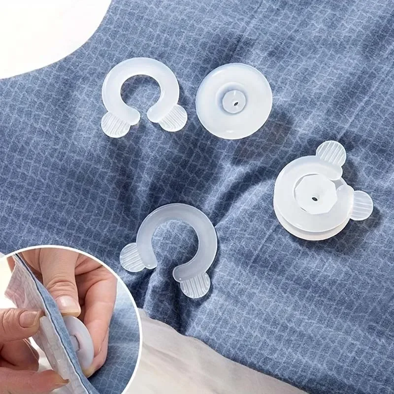 10 Sets/20 Sets/50 Sets of Curtain Shortening and Shortening Fasteners, Detachable, No-Sew, No-Cut, Multifunctional Hemming Clips, Household Anti-Slip Fasteners for Bed Sheets, Quilt and Bedspread Anti-Slip Fixing Clips