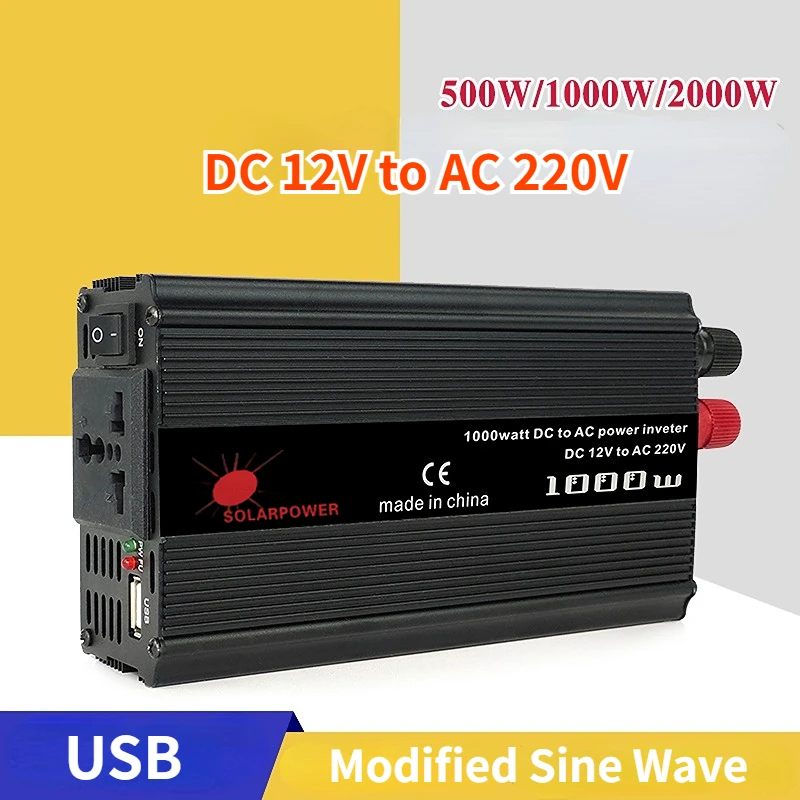 

Solar Inverter 12v 220v Power Inverter 500W 1000W 2000W DC AC Portable Voltage Transformer Converter Usb Universal Car Inverter