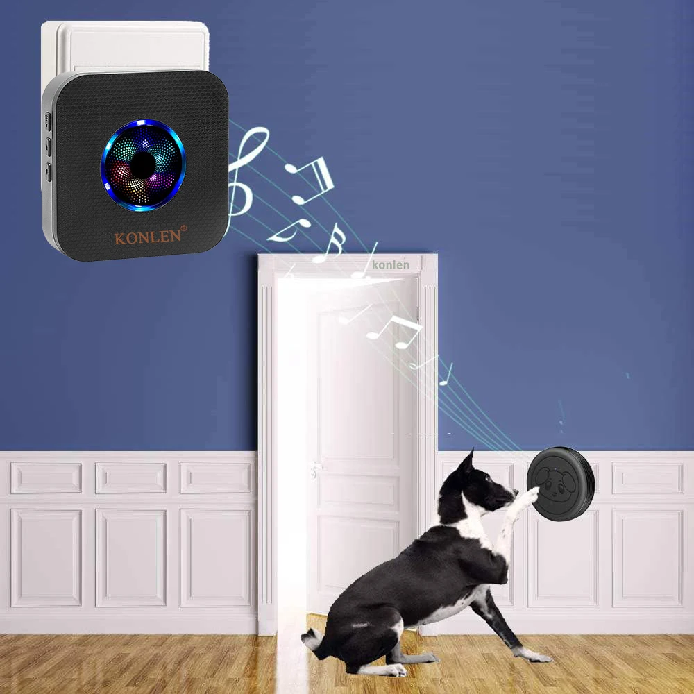 Smart Dog Doorbell Wireless for Potty Training Doggie Food Chime Door Bell Touch Button for Pet Puppy Ring to Go Outside KONLEN