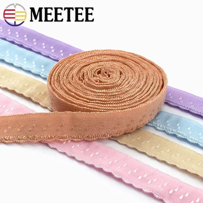 10/20Meters 11mm Colored Nylon Elastic Band Bra Elastic Strap Underwear Webbing Double Rubber Ribbon DIY Sewing Belts Accessorie