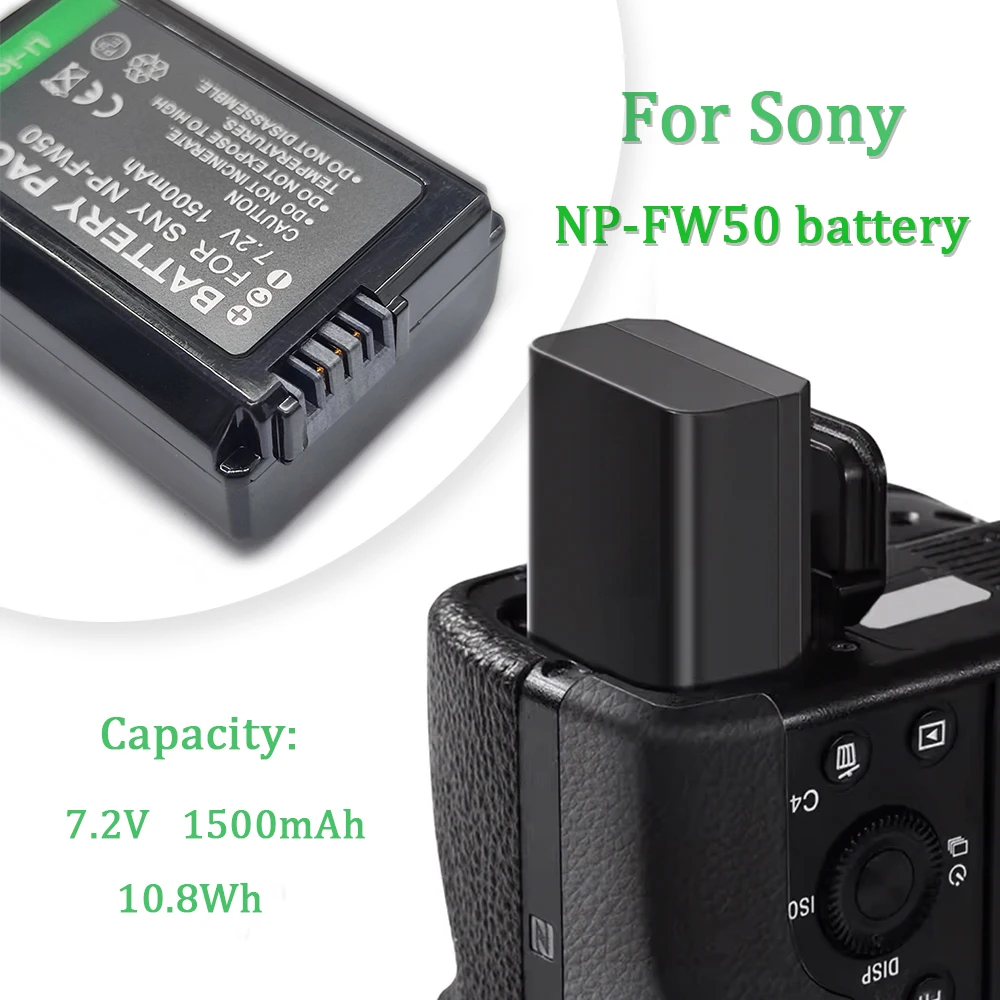 2 قطعة NP-FW50 NPFW50 بطارية لسوني A5000 A5100 A6000 A6300 A6500 A7R A7S A7 A7M2 A7R2 A7S II A33 A35 A37 RX10 بطارية الكاميرا