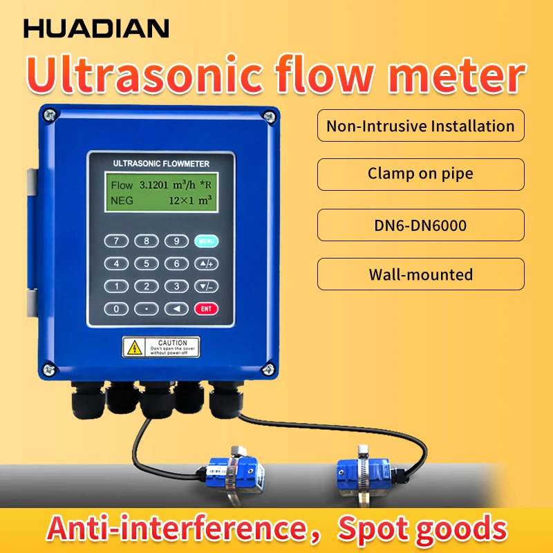 200mm 8 inch rs485 WIFI oil depot flow meter ultrasonic flow meter for hot oil sewage effluent water acid cooking oil beverage