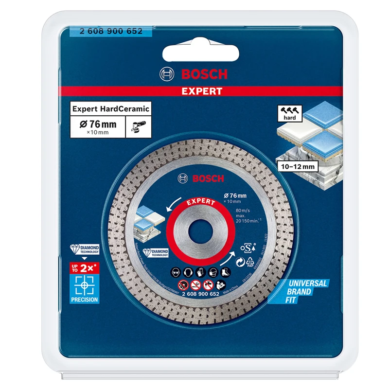 Bosch 2608900652 Professional Expert disco da taglio diamantato in ceramica rigida da 76 mm per piastrelle dure Mini accessori per smerigliatrice angolare in pietra