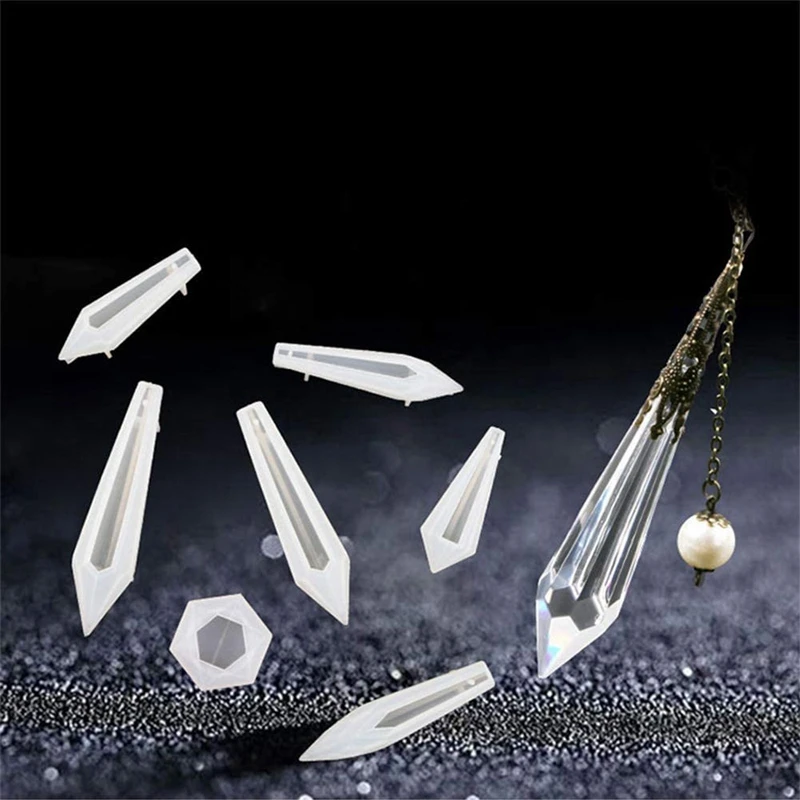 19 Pcs Silicone Resin Molds Pendulum Molds Clear Quartz Crystal Epoxy Resin Pendant Molds For Jewelry Making DIY Craft