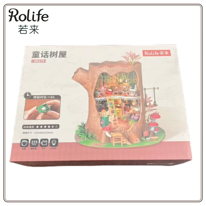 새로운 롤라이프 동화나무집 DIY 소형 주택 수제 미니어처 창의적인 나무 조립 모델 블록 여성용 선물