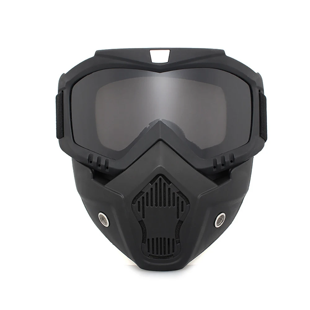 Motocross Tactical Cycling Goggles Face Mask Detachable Adjustable Glasses Mask Snowboard Eyewear Riding Proof Windproof