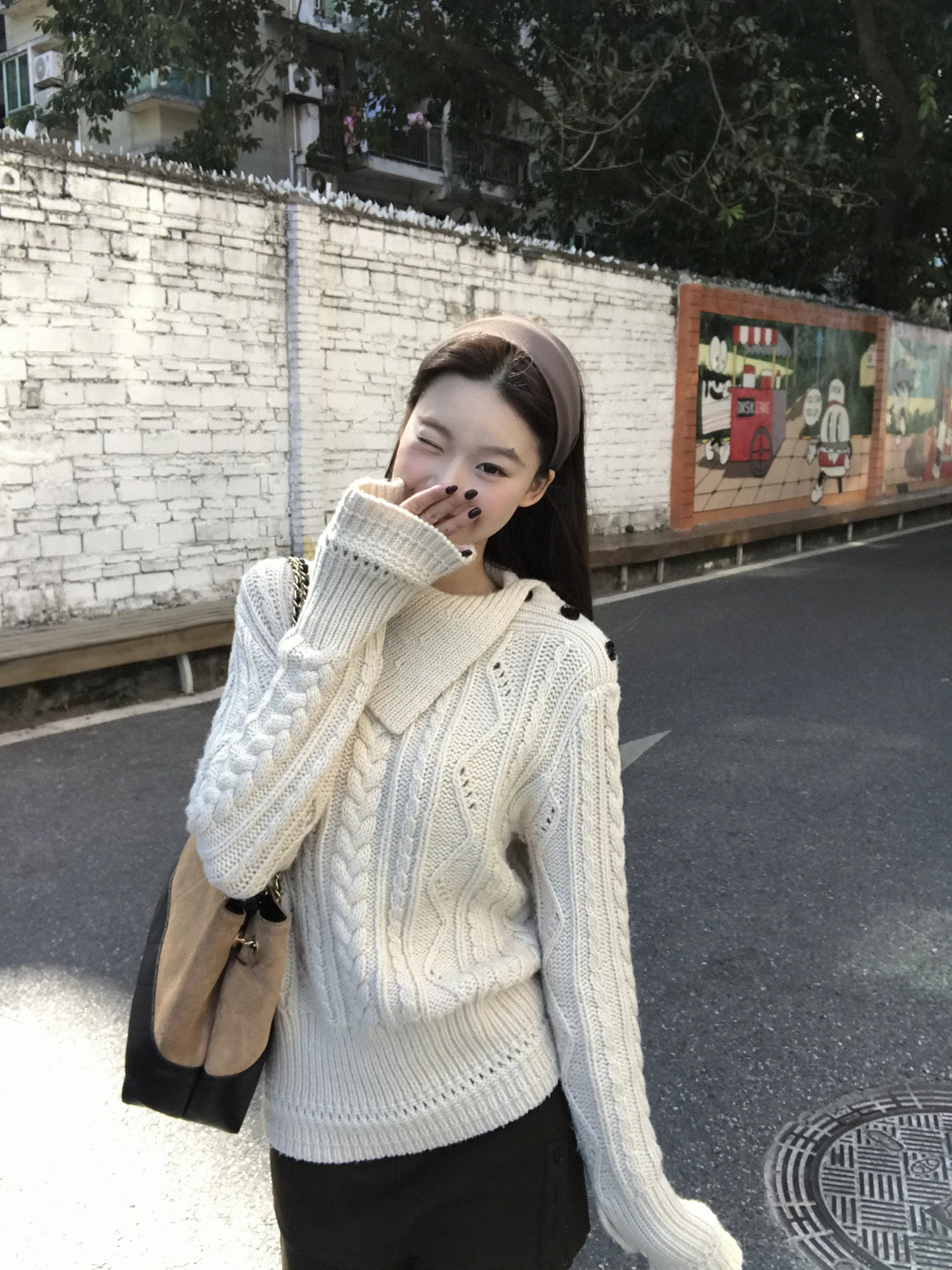 

Женский шерстяной свитер, новинка 2025 года, зимняя верхняя одежда, ленивый высококачественный вязаный топ, удобный прямой топ для поездок на работу, Long Sve