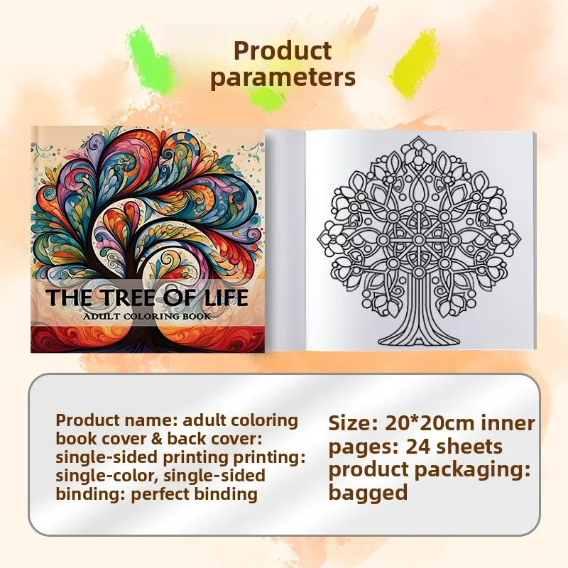 Tree of Life Coloring Book Intricate Pattern Art Book Gift For Adult Relaxation