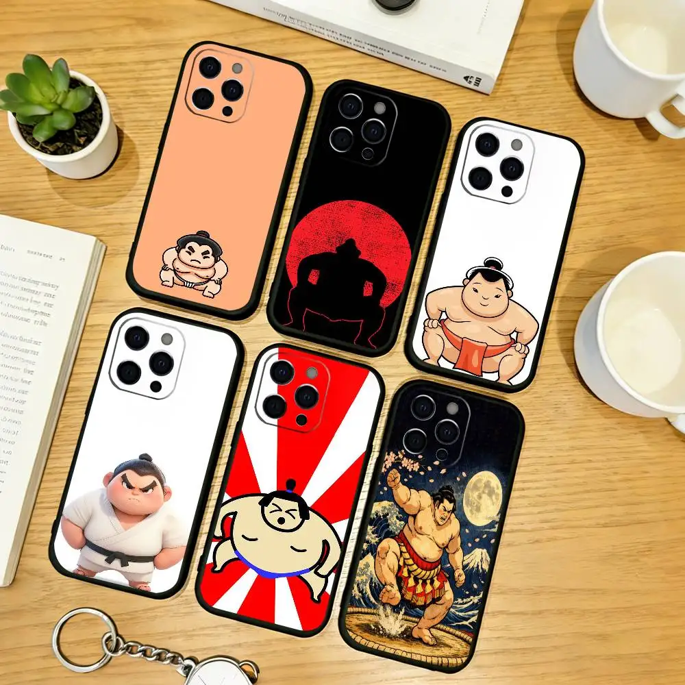S-Sumo wrestler Phone Case For iPhone 17, 16,15,14,13,12,11 Plus,Pro Max, Others Soft Black Cover