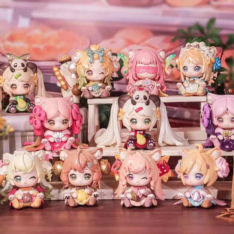 

New Genuine Moni Cute Cat Kitten Office Blind Box Table Display A Surprise Toy Gifts For The Girl'S Birthday Present Cute Kawaii
