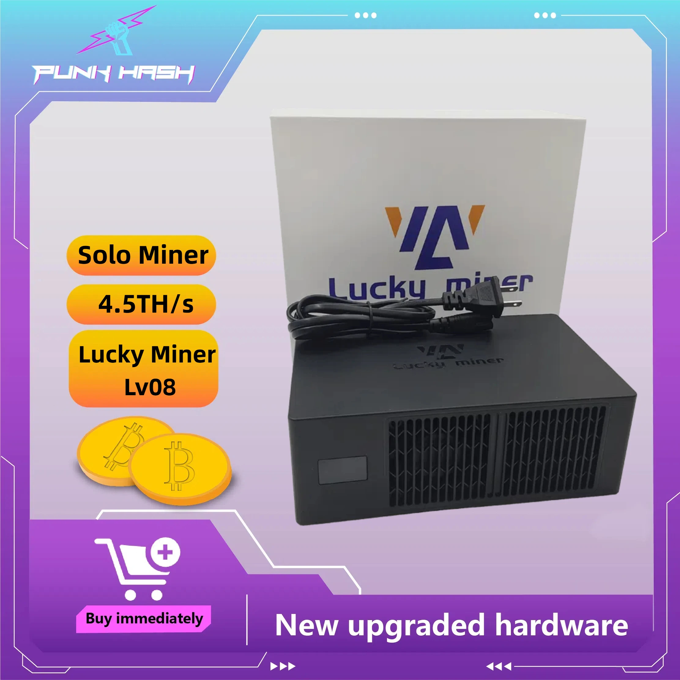 Luck Miner lv08 BTC Solo Miner 4.5TH/S mit Netzteil Bitcoin Miner Solo BTC Mining Bitcoin Avalon Nano 3s