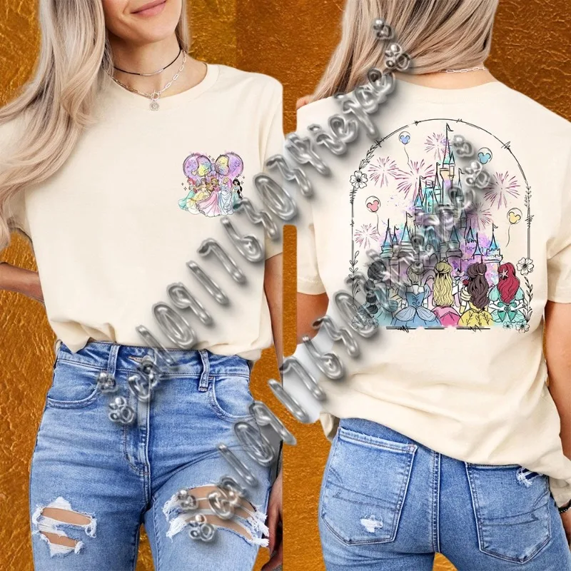 

Princess Castle T Shirt Disneyland Best Friends Gift Trip Shirts World Vacation Sweatshirt Girls Cotton Clothes Hot