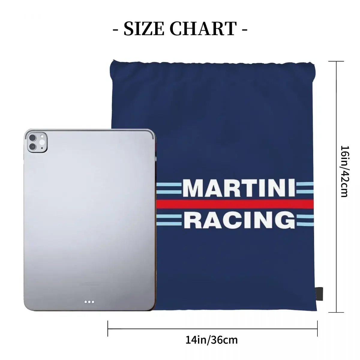 Martini Racing Stripe Backpacks Portable Drawstring Bags Drawstring Bundle Pocket Sundries Bag BookBag For Man Woman School