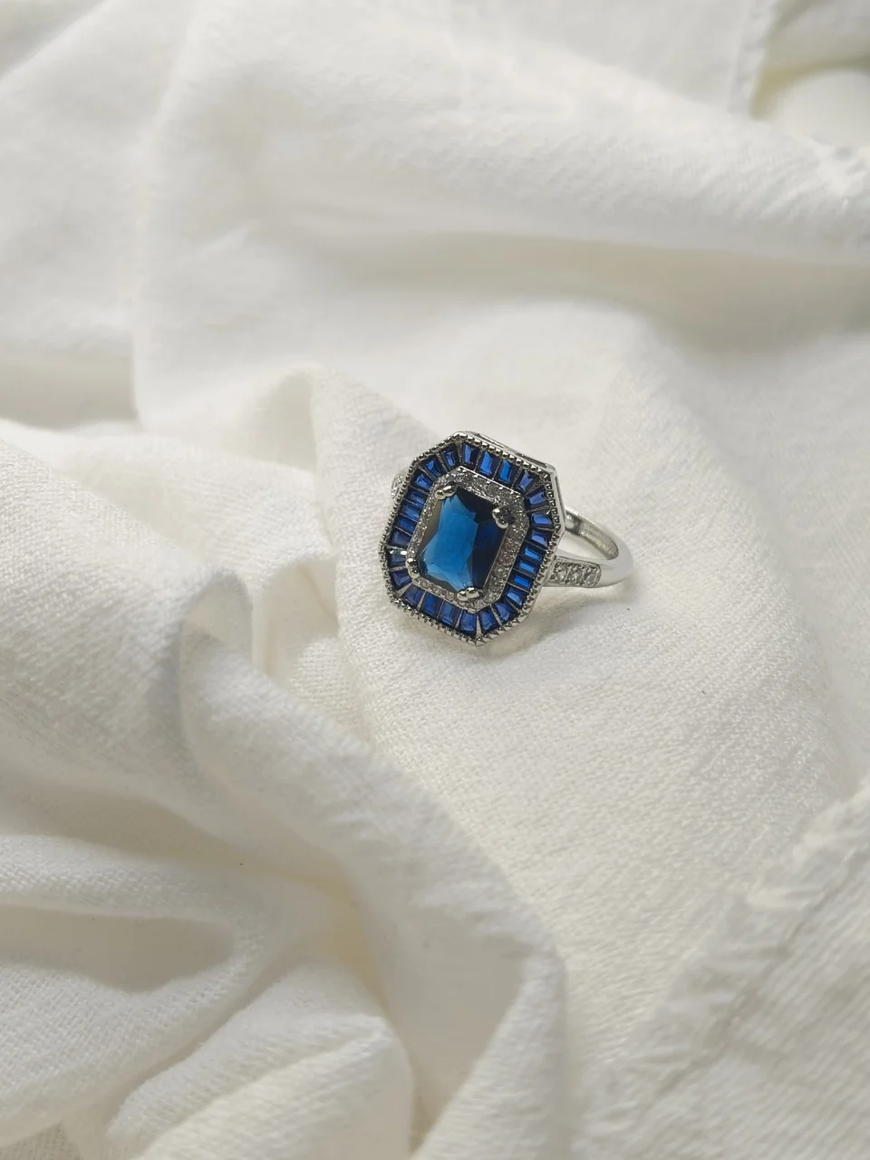 

Vintage Genderless Art Deco 925 Silver Sapphire Emerald Rings Luxury Big Carat Gemstone Fine Jewelry For Women Men Dropshipping