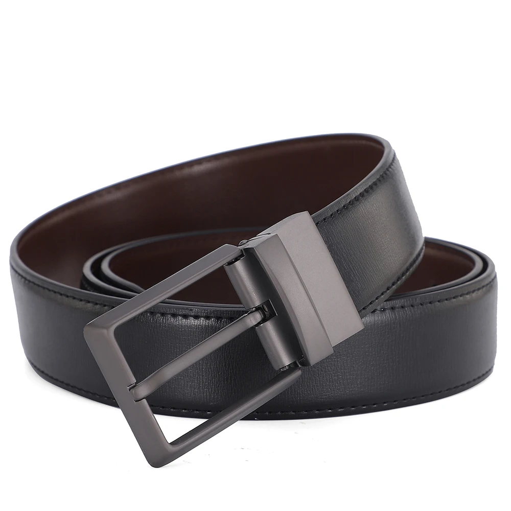 Reversible Pin Buckle Men's Belts Real Leather Male Belt for Man High Quality Designer Fashion Jeans Waist Strap Luxury Business