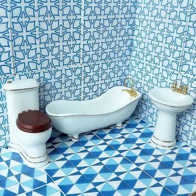 1 unidad de casa de muñecas en miniatura, suelo de madera cuadrado, modelo 1/12, Mini casa de muñecas, baño, decoración para sala de estar, accesorios de juguete