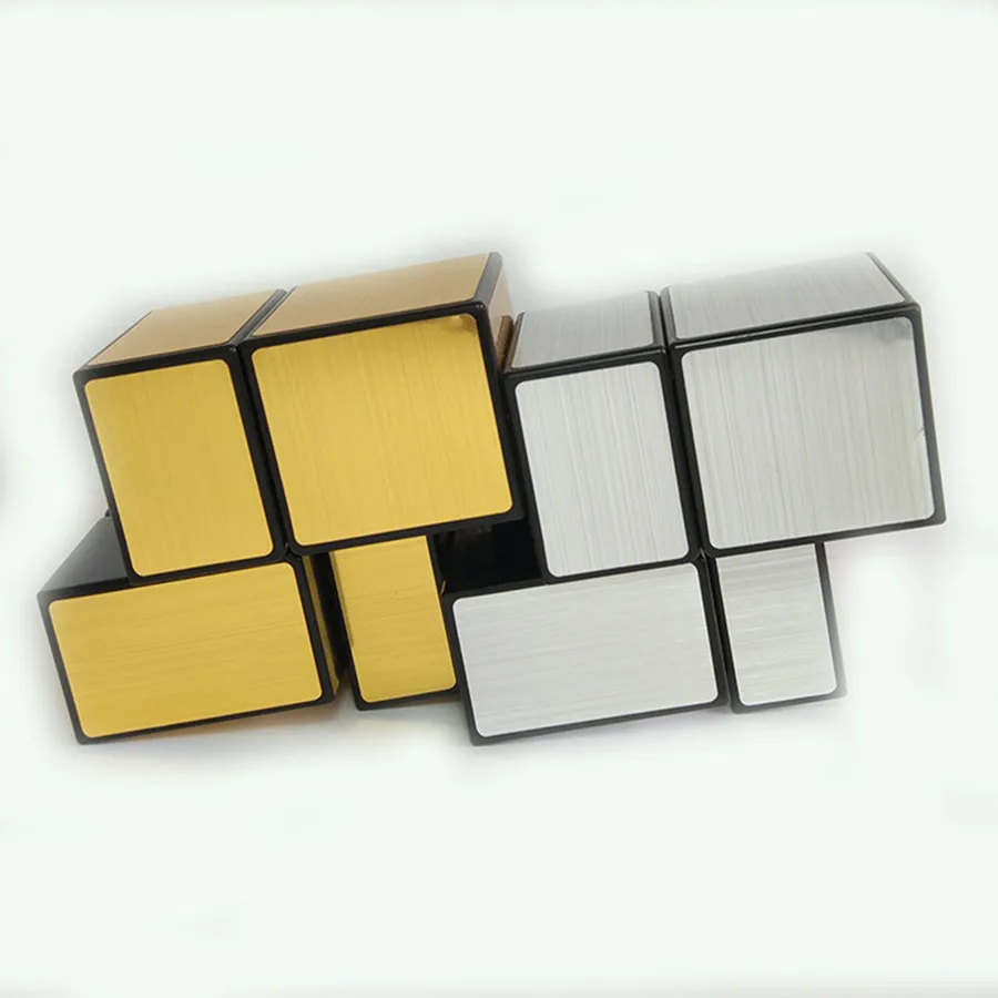 Sengso 2x2x2 Mirror Magic Cube Brushed Reflective Sticker Shengshou 2x2 Gold And Silver Mirror Magic Cube Puzzle Children Toys