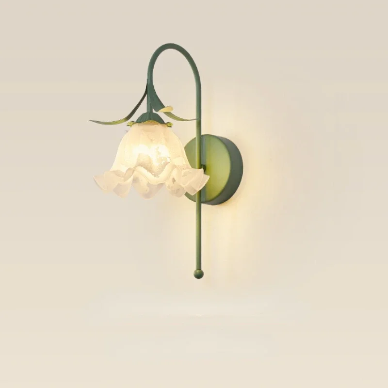 French Countryside Style E27 Flower Wall Lamp Home Decor Living Room Background Wall Lights LED Bedroom Bedside Lighting