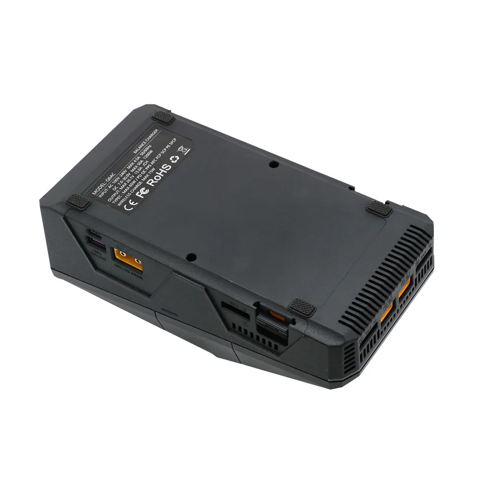 ToolkitRC Q6AC Charger AC 400W/ DC 1200W 4CH Built-in 65W USB Output 15W Wireless Charger For RC 1-6S Lipo LiHv Battery